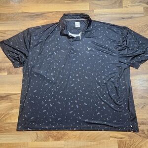 Callaway Opti-Dri Golf Polo Shirt 4XL Black All Over Print Performance